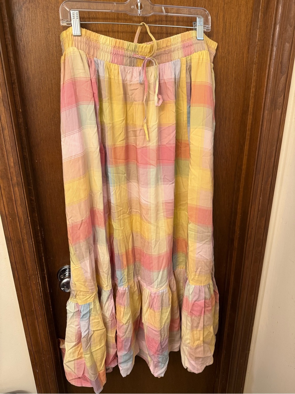 torrid Pastel Plaid Maxi Skirt in Yellow, Pink & Blue Size 2